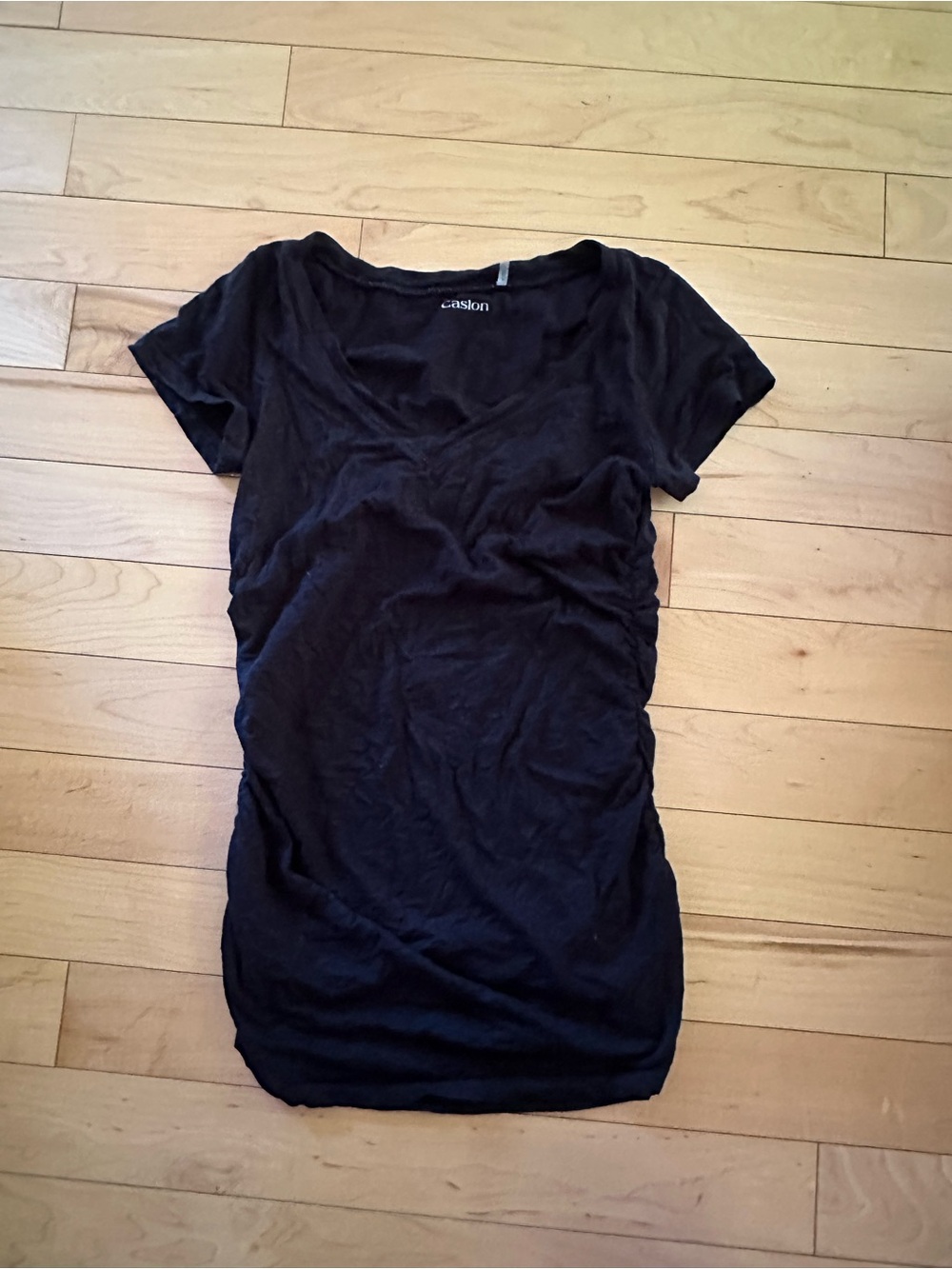 Caslon Black Short Sleeve Side-Ruched Women's Tee